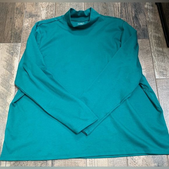 L.L. Bean Long Sleeve 3X Teal Top - Picture 2 of 3